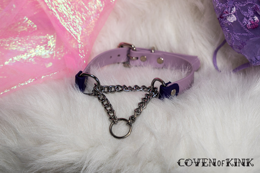 2-Tone Martingale Vegan Leather Submissive Collar