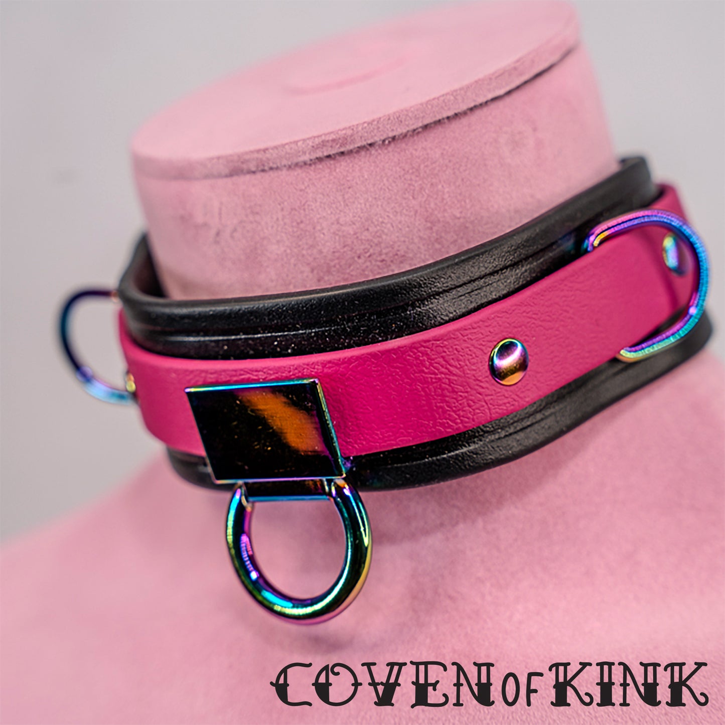 Rainbow D Ring Double Layer Submissive Play Collar
