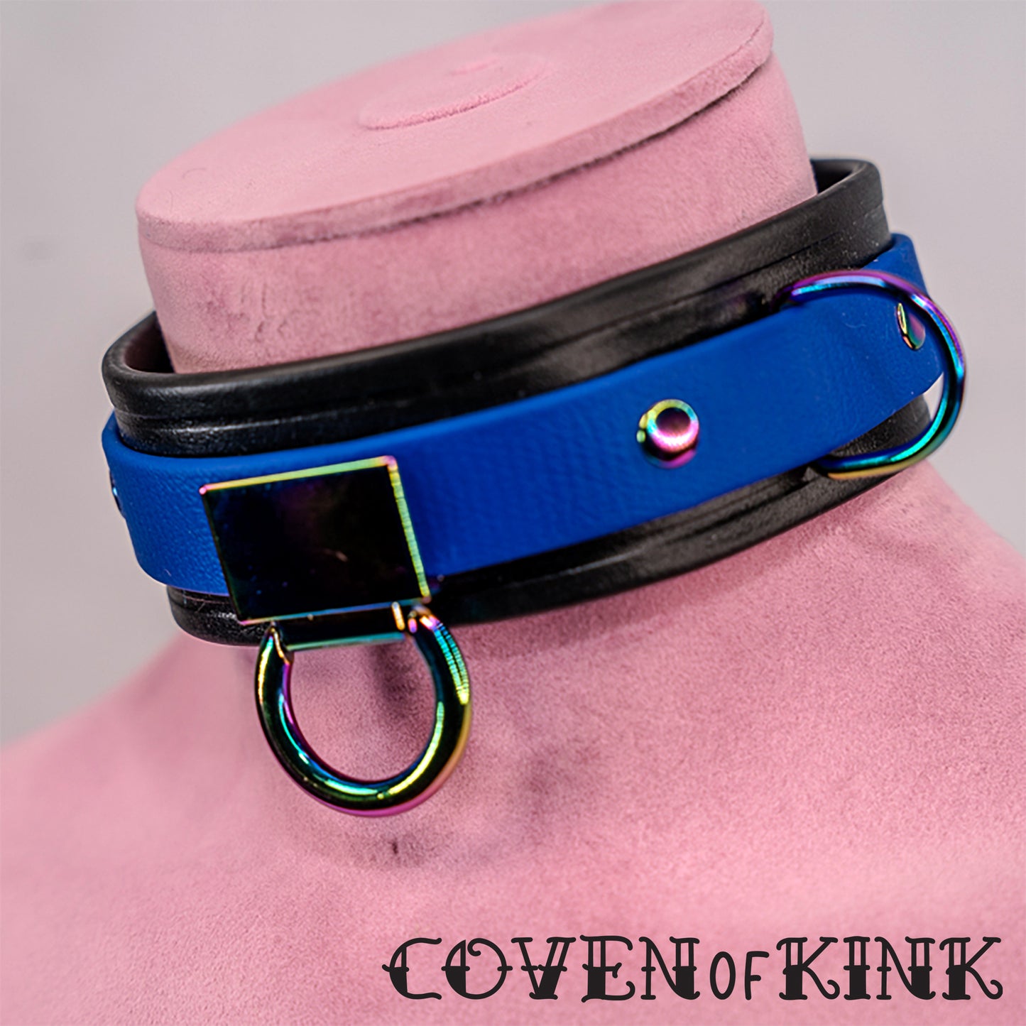 Rainbow D Ring Double Layer Submissive Play Collar
