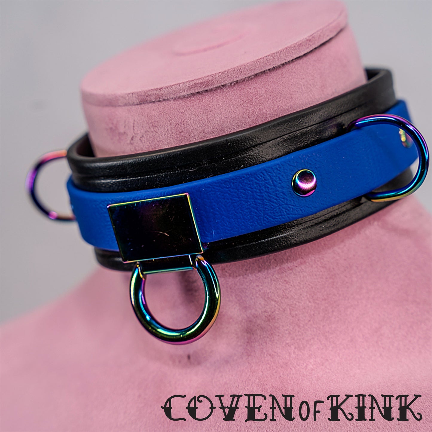Rainbow D Ring Double Layer Submissive Play Collar