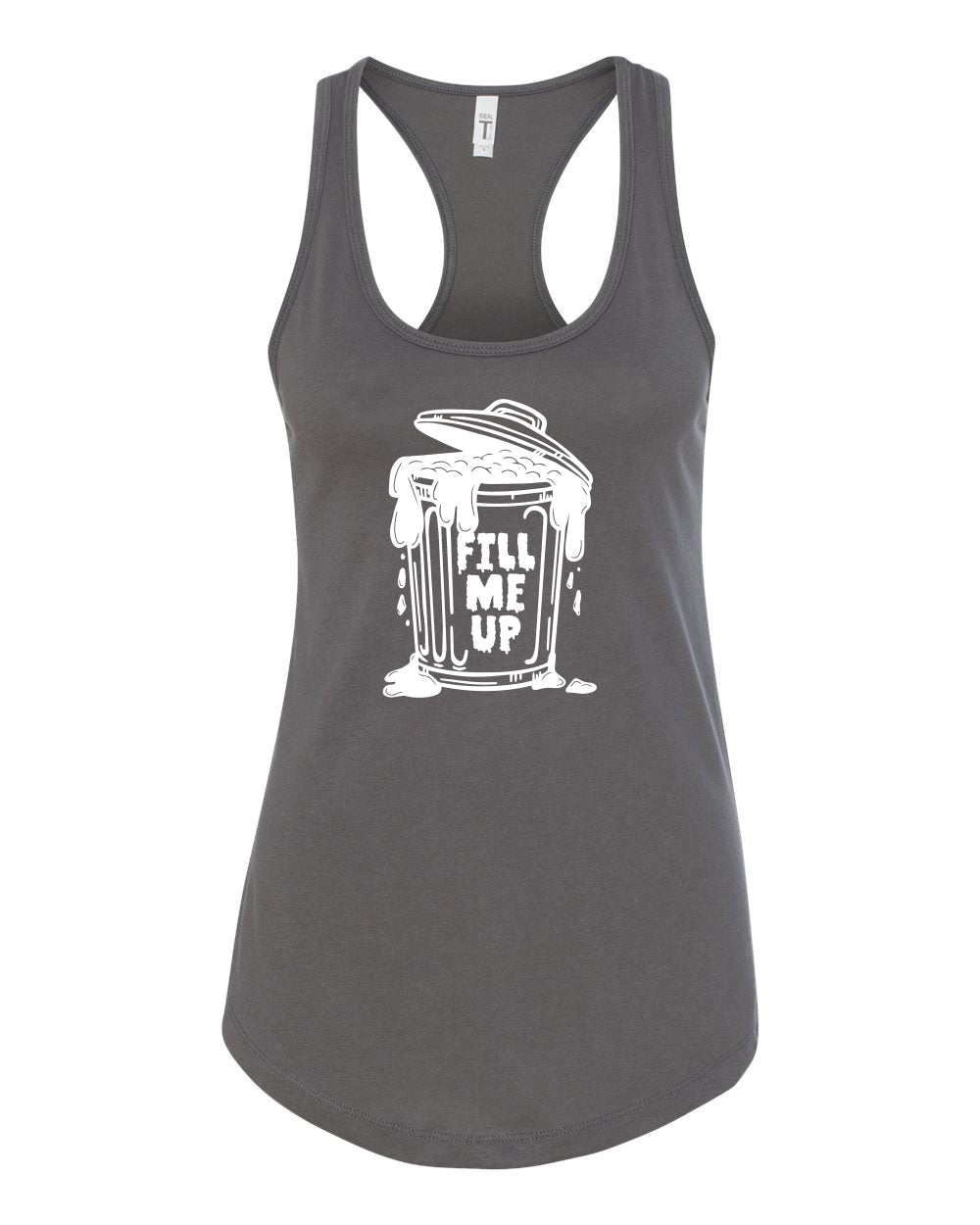 Fill Me Up Cum Dumpster Juniors Racer Back Tank Top