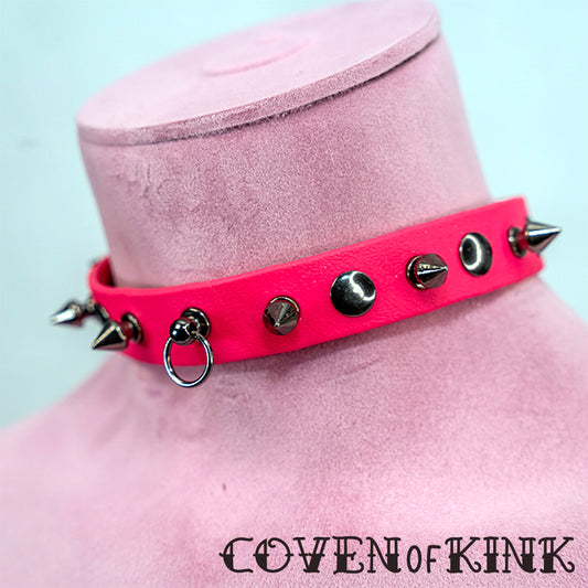 Spiked Kitten Vegan Leather Submissive Collar