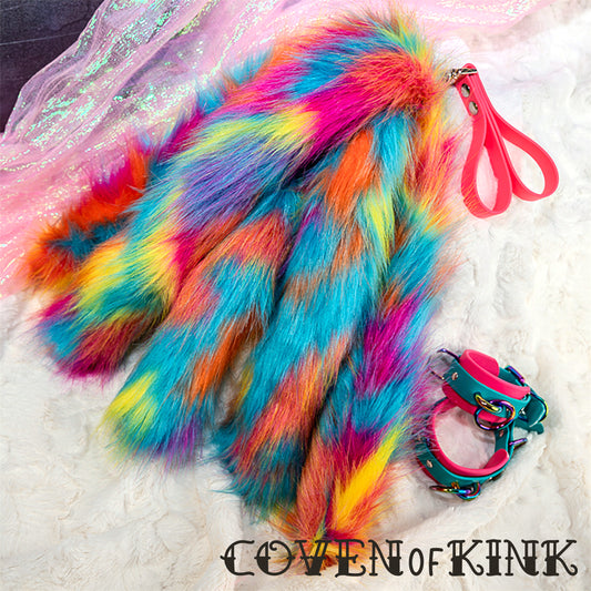 Neon Mayhem Weighted Faux Fur Flogger