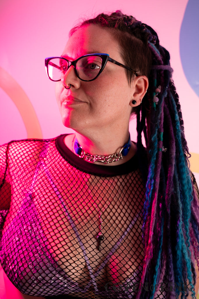Spiked Martingale Vegan Leather Submissive Collar