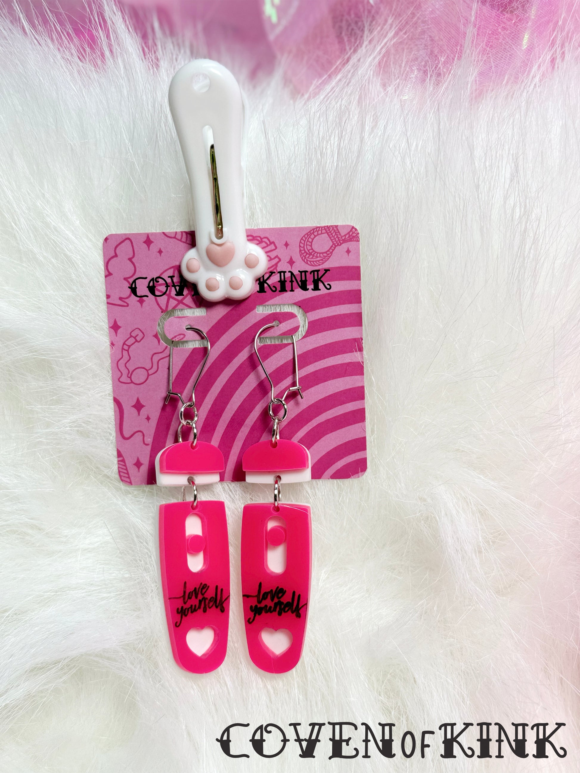 Love Yourself' Vibrator Earrings Coven of Kink Love Yourself' Vibrator Earrings Coven of Kink