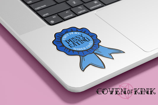 First Place Pussy Eating Ribbon Sticker